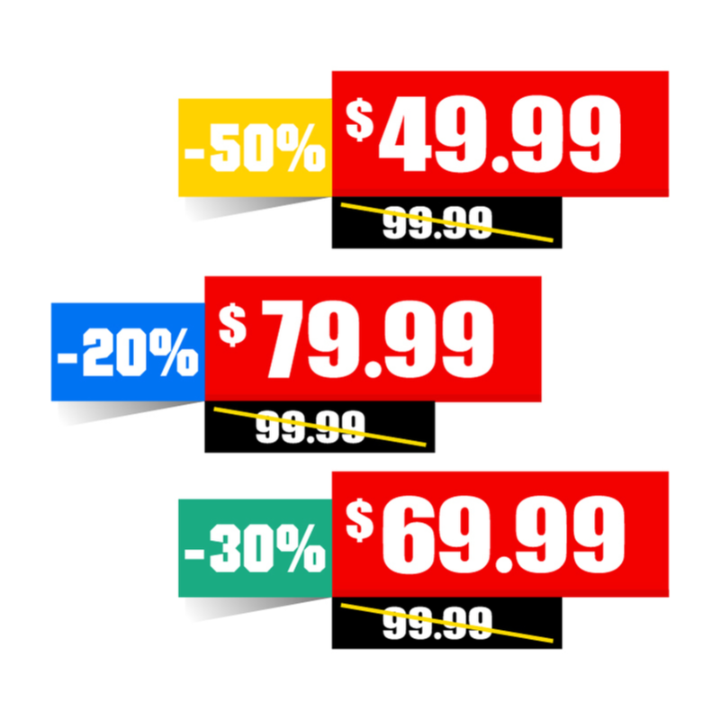 Visual contrast make sale prices stand out