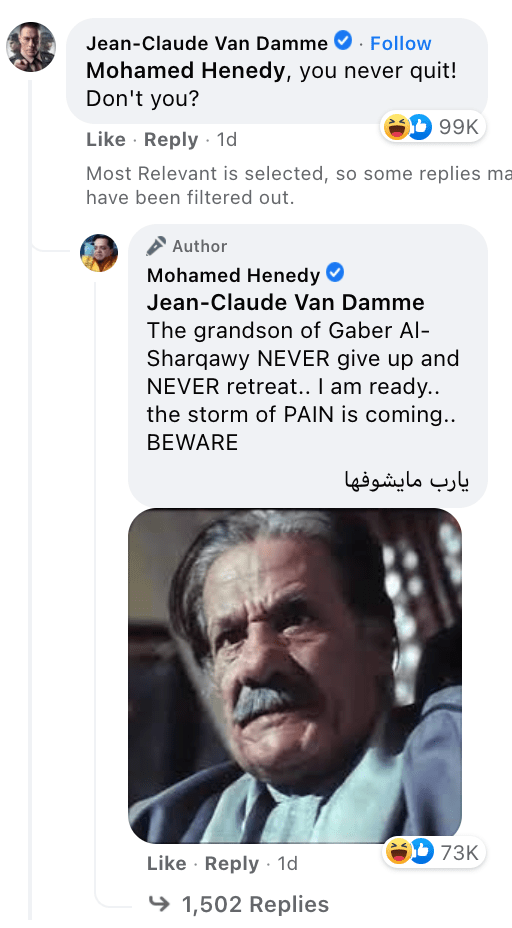 Jean-Claude Van Damme Mohamed Henedy hilarious comments