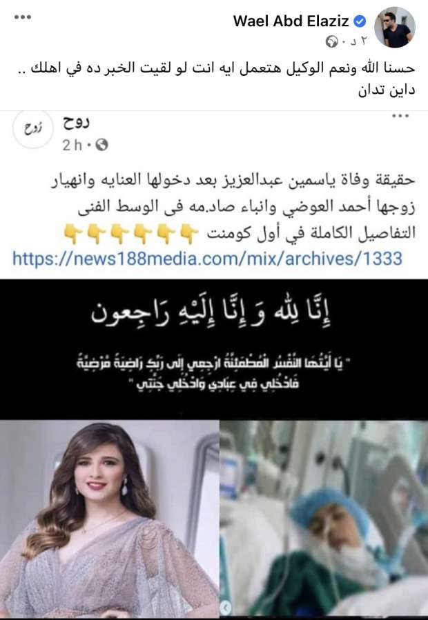 Ahmed El-Awady Yasmin Abdel Aziz Switzerland health condition death rumors Wael Abdel Aziz