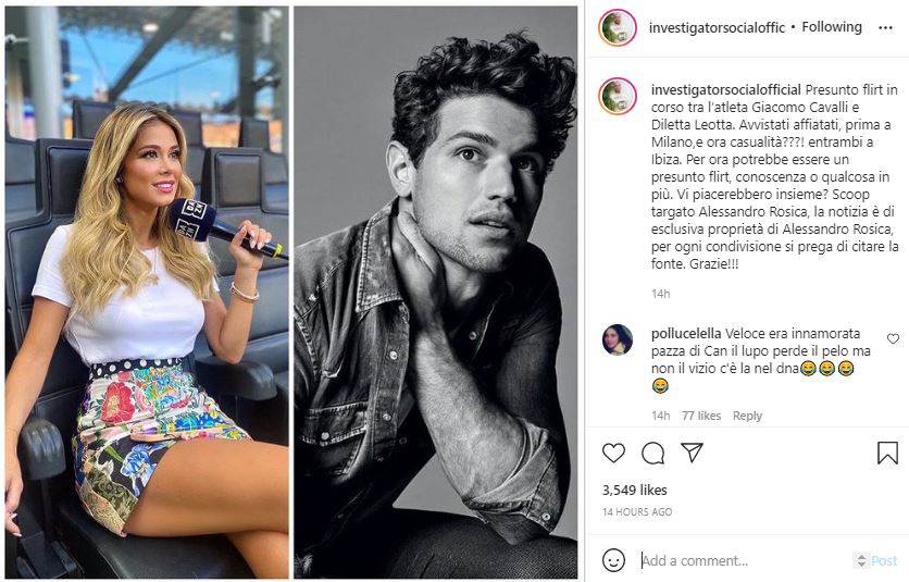 Diletta Leotta Is Rumored to Be Secretly Dating Giacomo Cavalli incontri di nascosto gizlice flört alessandro rosica