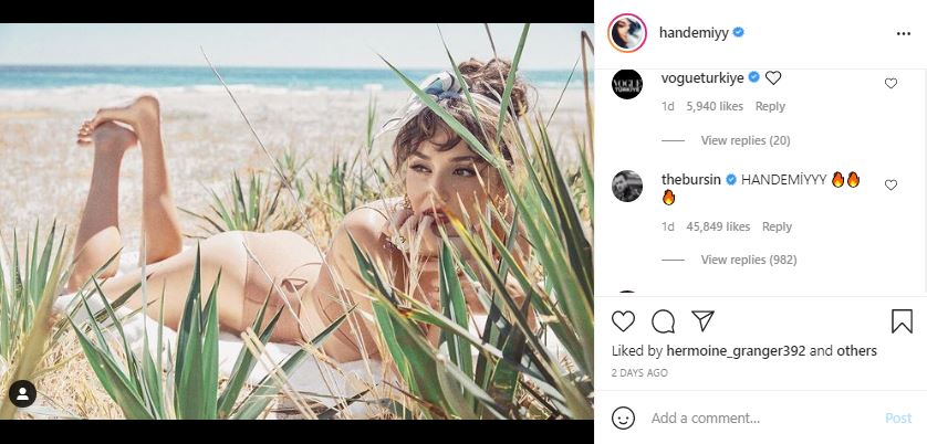 Hande Erçel çıplak Naked Kerem Bürsin vogue bikini