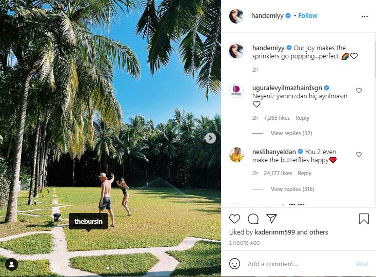 "Kerem Bürsin Bursin Hande Erçel Ercel love confirmed Maldives aşk onaylandı Instagram aşkı wife girlfriend dating flört ilişkisi"