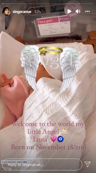 singer Qamar gives birth to a baby girl named Luna