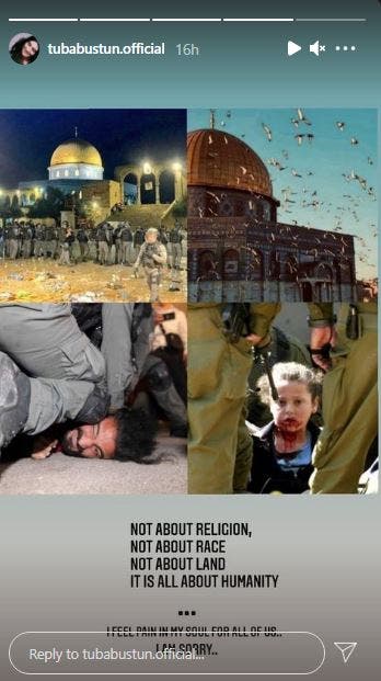 Kerem Bürsin bursin Hande Erçel ercel Break Their Silence On Palestine Pictures mesçidi aksa sheikh jarrah Tuba Büyüküstün