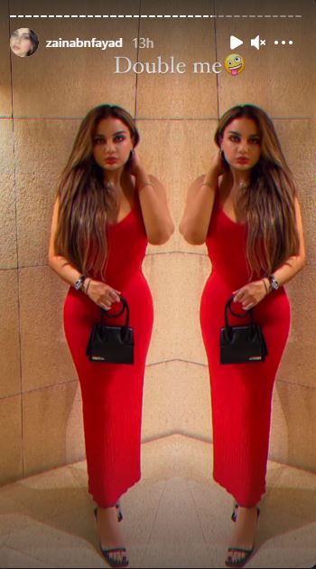 haifa wehbe's daughter zainab fayyad's husband red dress
