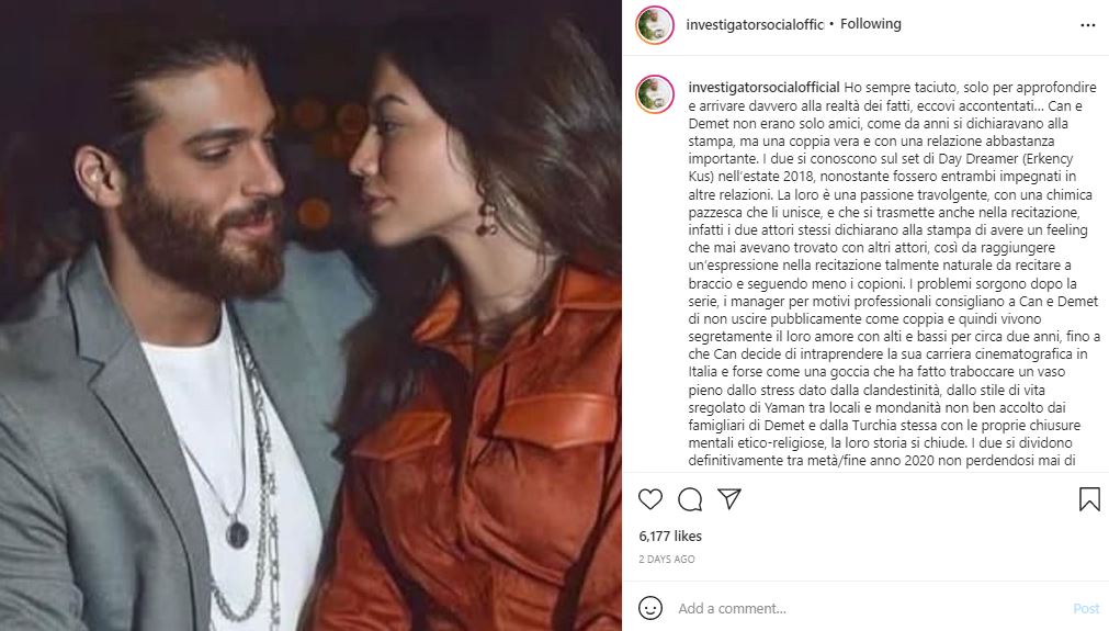 Can Yaman e Demet Özdemir hanno concluso la loro storia d'amore nell'estate 2020