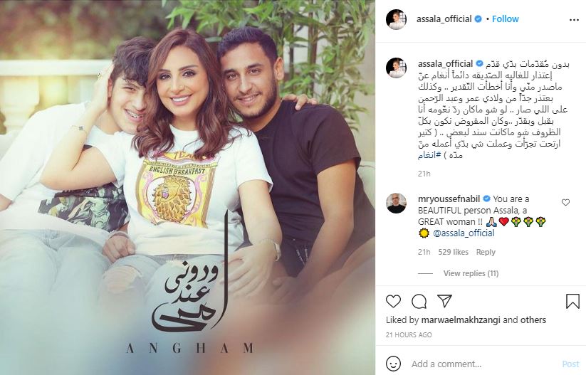Assala Nasri Apologizes to Angham Tarek Al-Arian Ahmed Ibrahim divorce