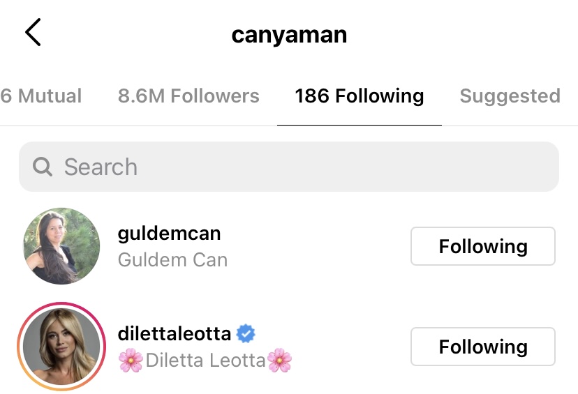 Diletta Leotta can yaman still following on instagram hala instagramda takip ediyorum ancora seguito su instagram guldem
