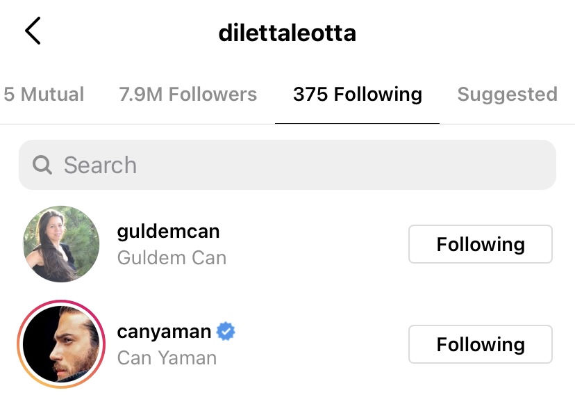 Diletta Leotta can yaman still following on instagram hala instagramda takip ediyorum ancora seguito su instagram