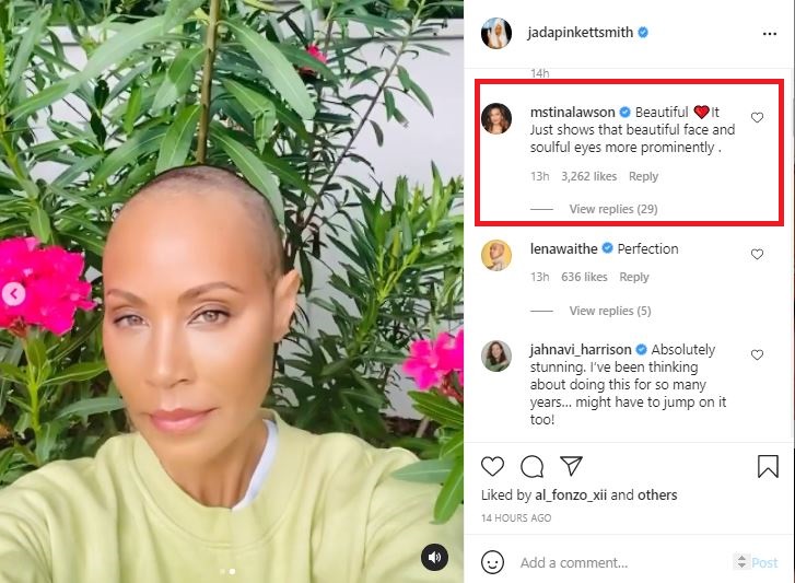 Jada Pinkett Smith hair loss scalp without turban headscarf beyonce mother tina knowles