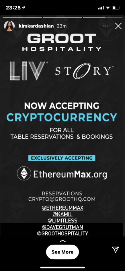 Kim Kardashian Ethererum Max Ad