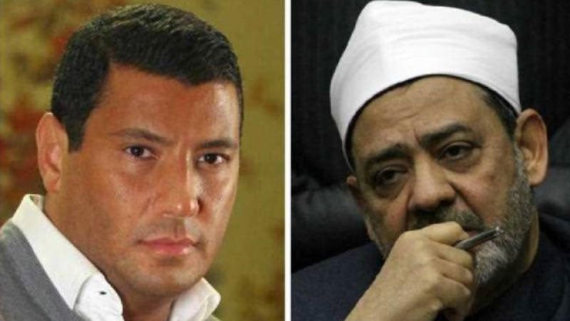 ""شيخ الازهر احمد الطيب (يمين) واسلام بحيري