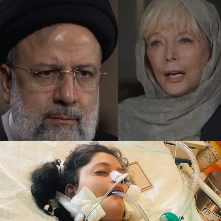 "الصحفية ليزلي شتال خلال لقاء الرئيس الإيراني ابراهيم رئيسي"