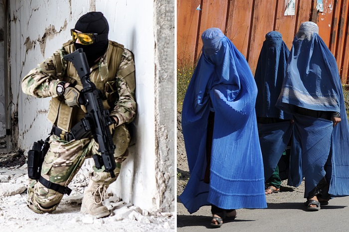 الجيش الأمريكي يهرب بالبرقع خوفا من طالبان