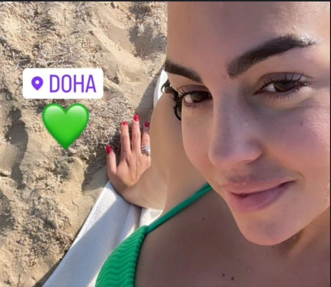 "جورجينا رودريغيز بإطلالة فاضحة في قطر"