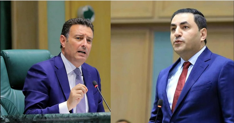"ينال فريحات و رئيس مجلس النواب الأردني أيمن الصفدي"