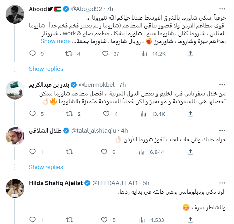 "أفضل شاورما في الشرق الأوسط"