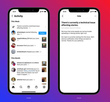 انستغرام تعتزم إطلاق ميزة جديدة تنبه المستخدمين في حال انقطاع الخدمة