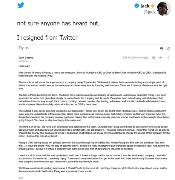 جاك دورسي يستقيل