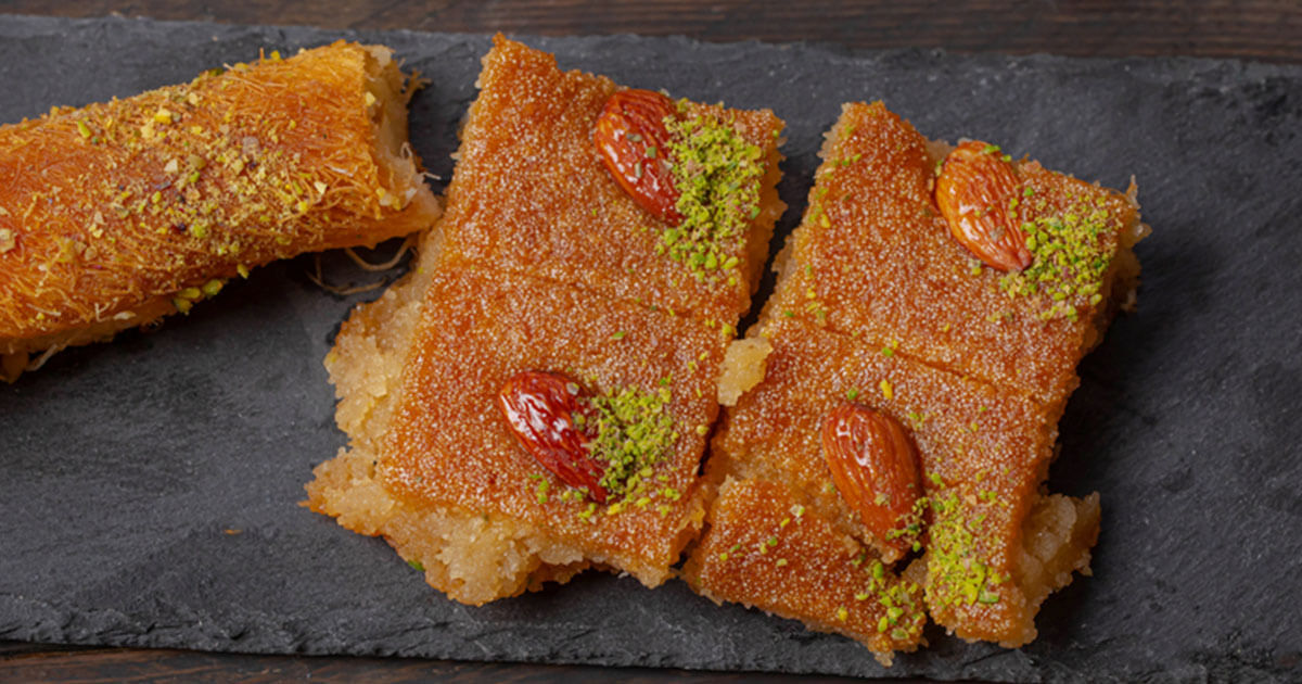 طريقة عمل البسبوسة الجاهزة بالزيت