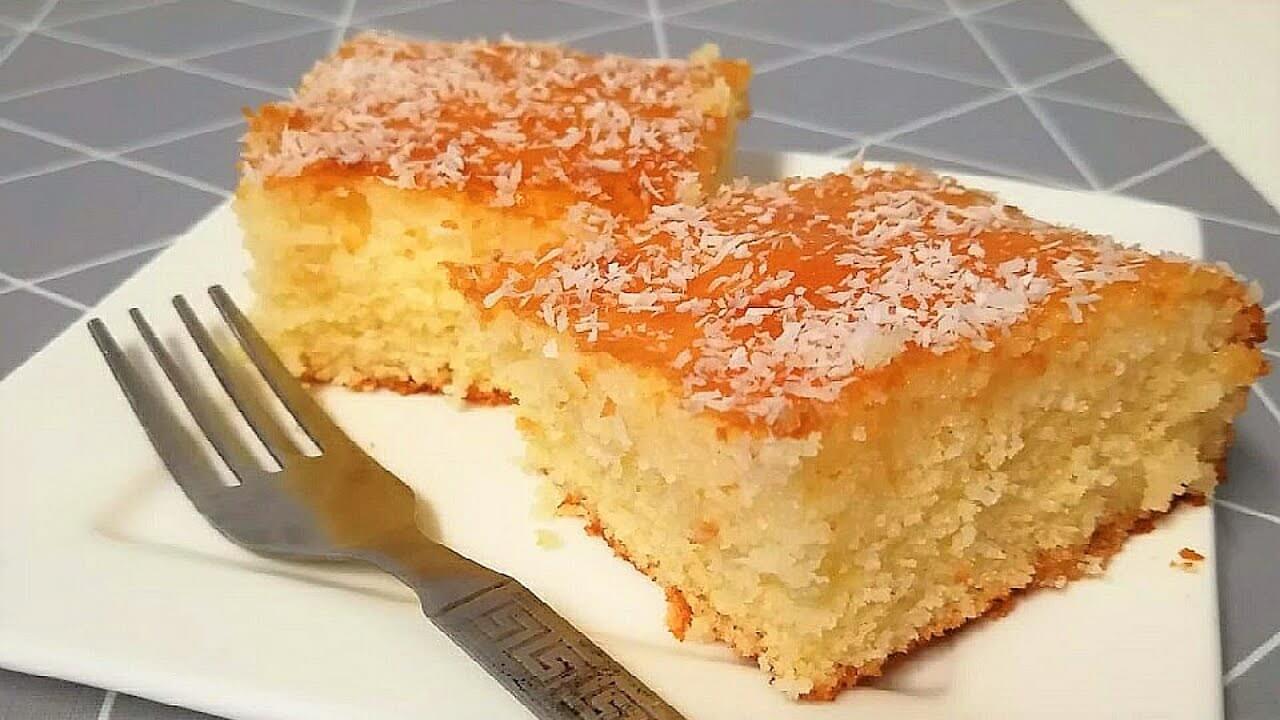 طريقة عمل البسبوسة بجوز الهند نجلاء الشرشابي