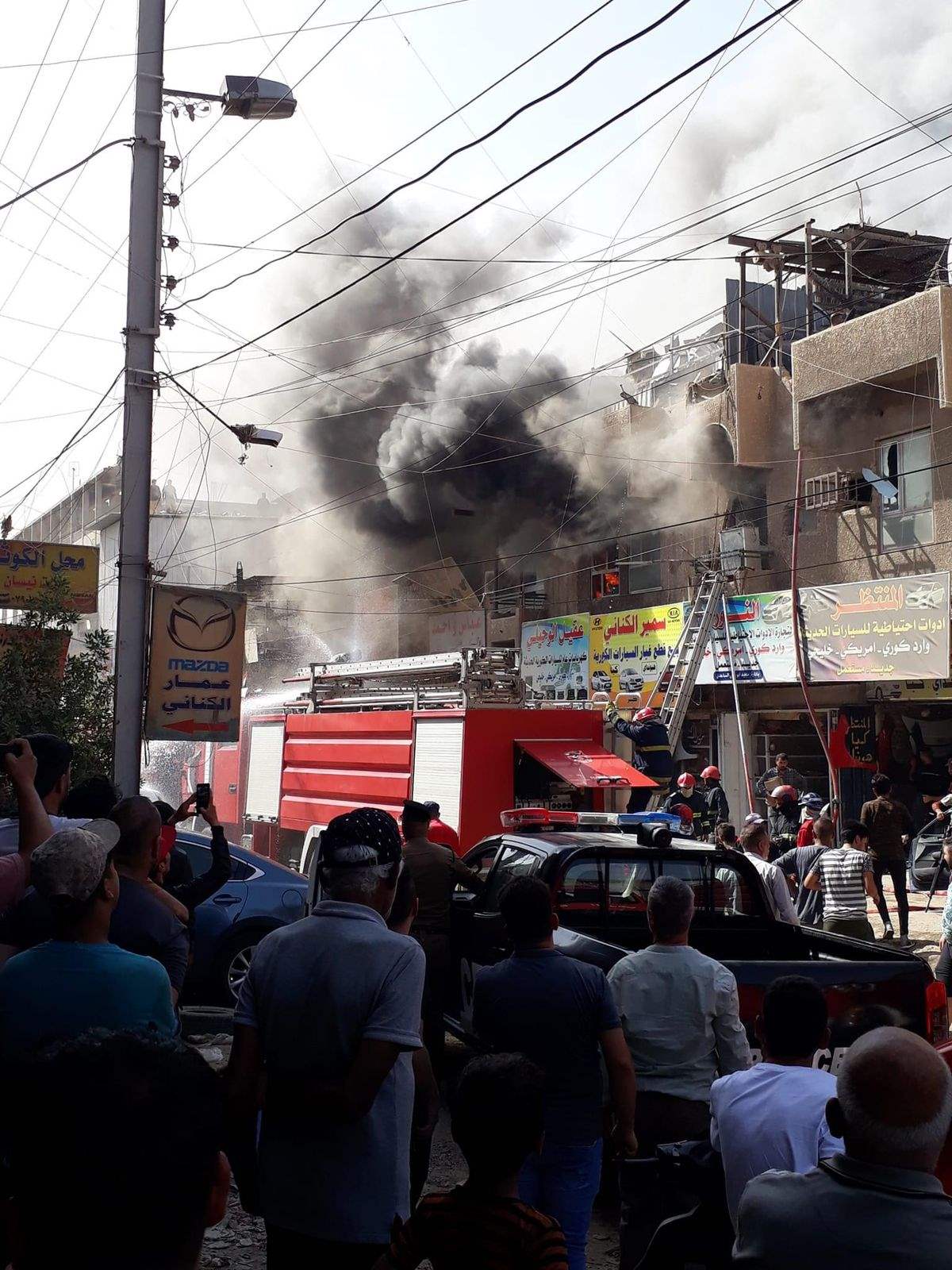 حريق في سوق بغداد