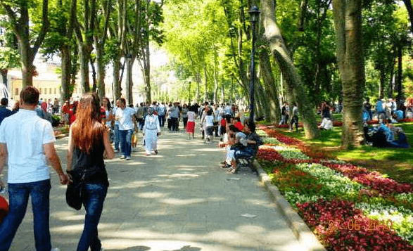 التجول في أرجاء الحديقة