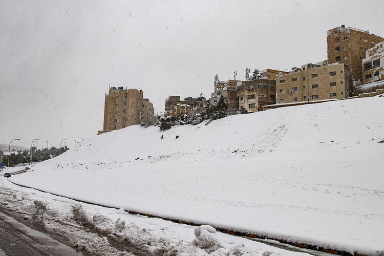 In Pictures: Major Snowstorm Hits Amman, Jordan