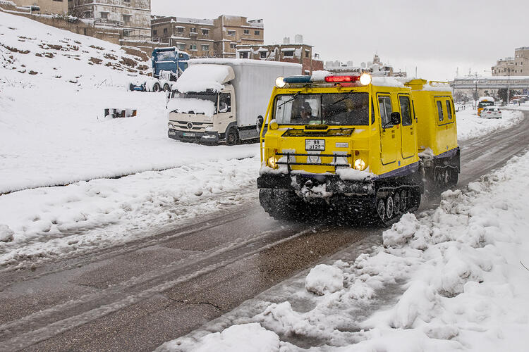 In Pictures: Major Snowstorm Hits Amman, Jordan