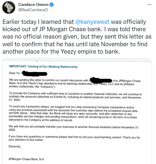 Kanye West JP Morgan Chase