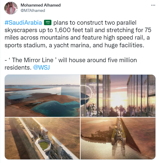 Saudi Arabia mirror line