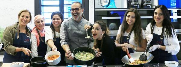 "Chef Maroun and workshop participants"
