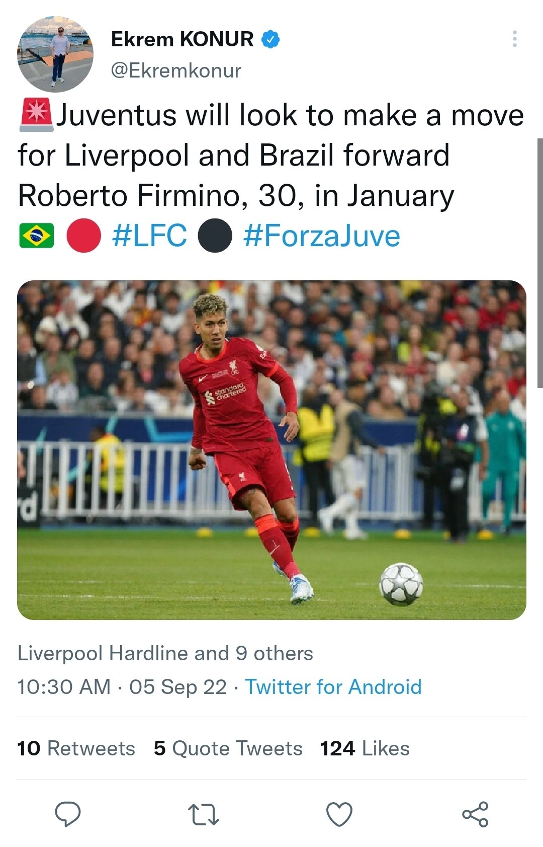 Juventus planning move for Liverpool's Firmino (Image Credit: Twitter)