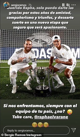 Ramos and Varane (Photo: Ramos' official Instagram account)
