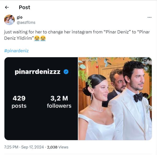 Pınar Deniz and Kaan Yıldırım's wedding