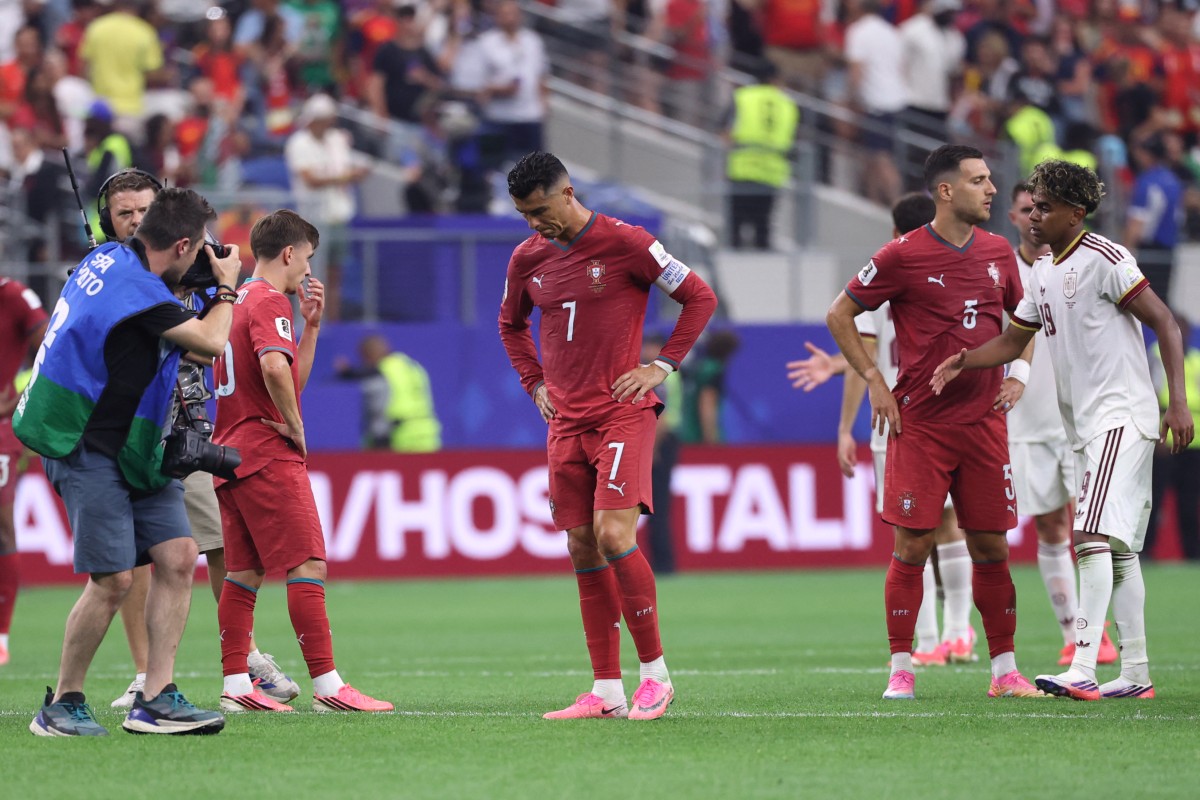 علامات الحزن تظهر على وجه رونالدو قائد البرتغال أمام إسبانيا في كأس العالم 2026