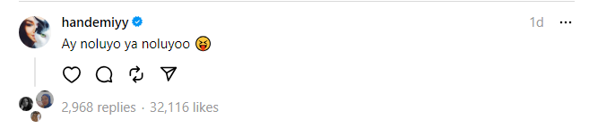 Hande Erçel katıldı Threads