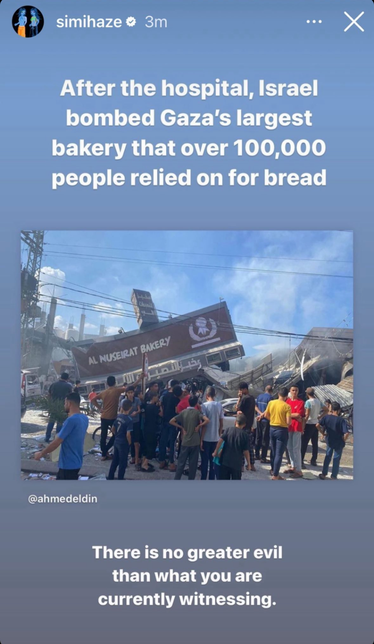 User Simihaze took to Instagram to express dismay over the bakery's destruction.