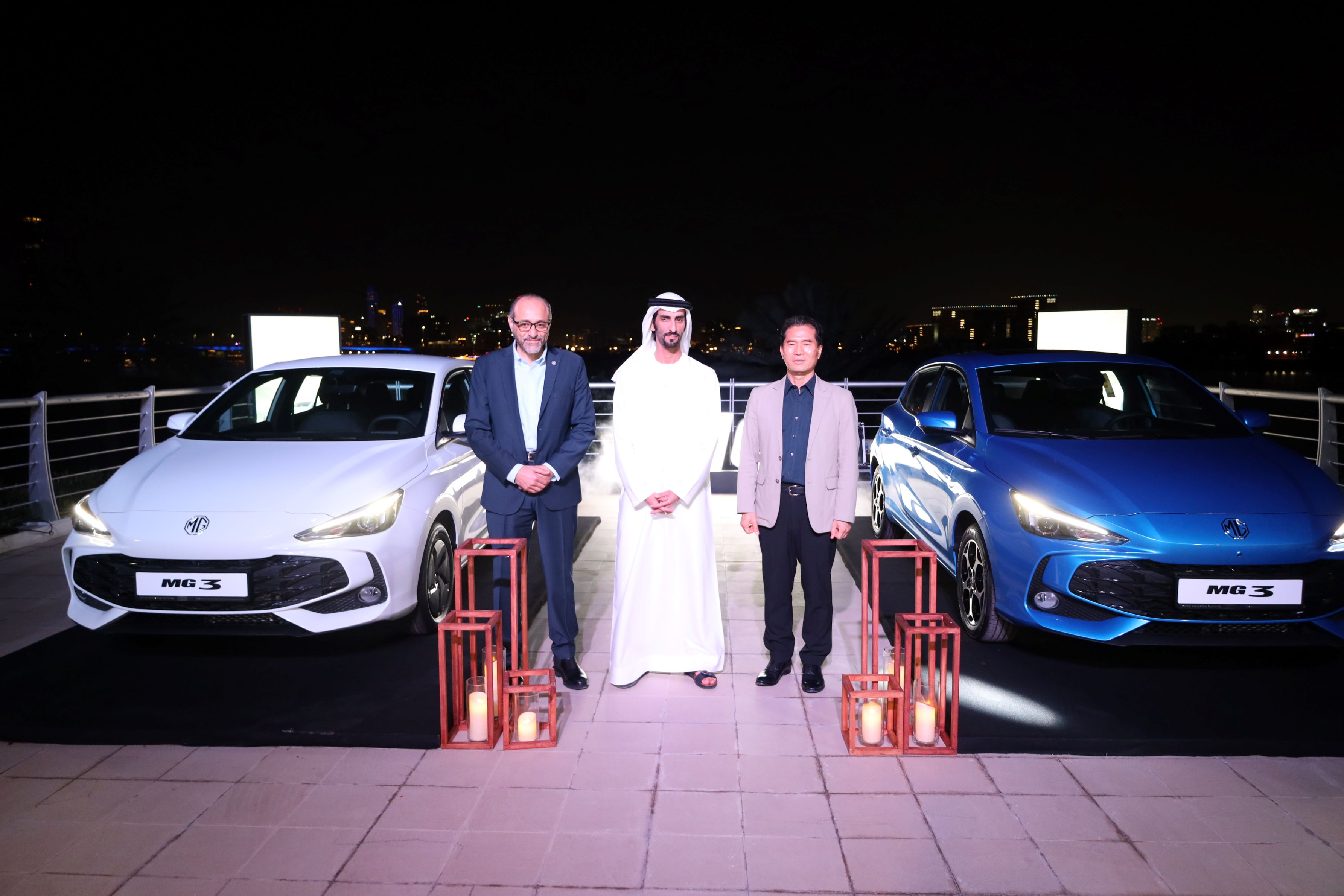 Tom Lee MD of MG Middle East, Mr. Mohamed Al Dhaheri MD of IEM, Mr. Hisham Al-Sahn GM of IEM