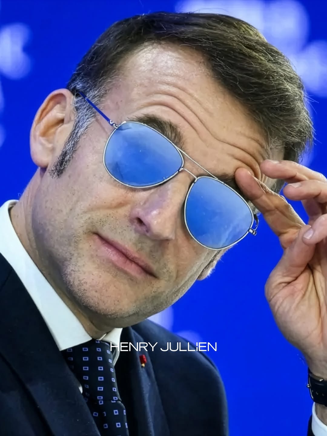 Emmanuel Macron is wearing Henry Jullien glasses