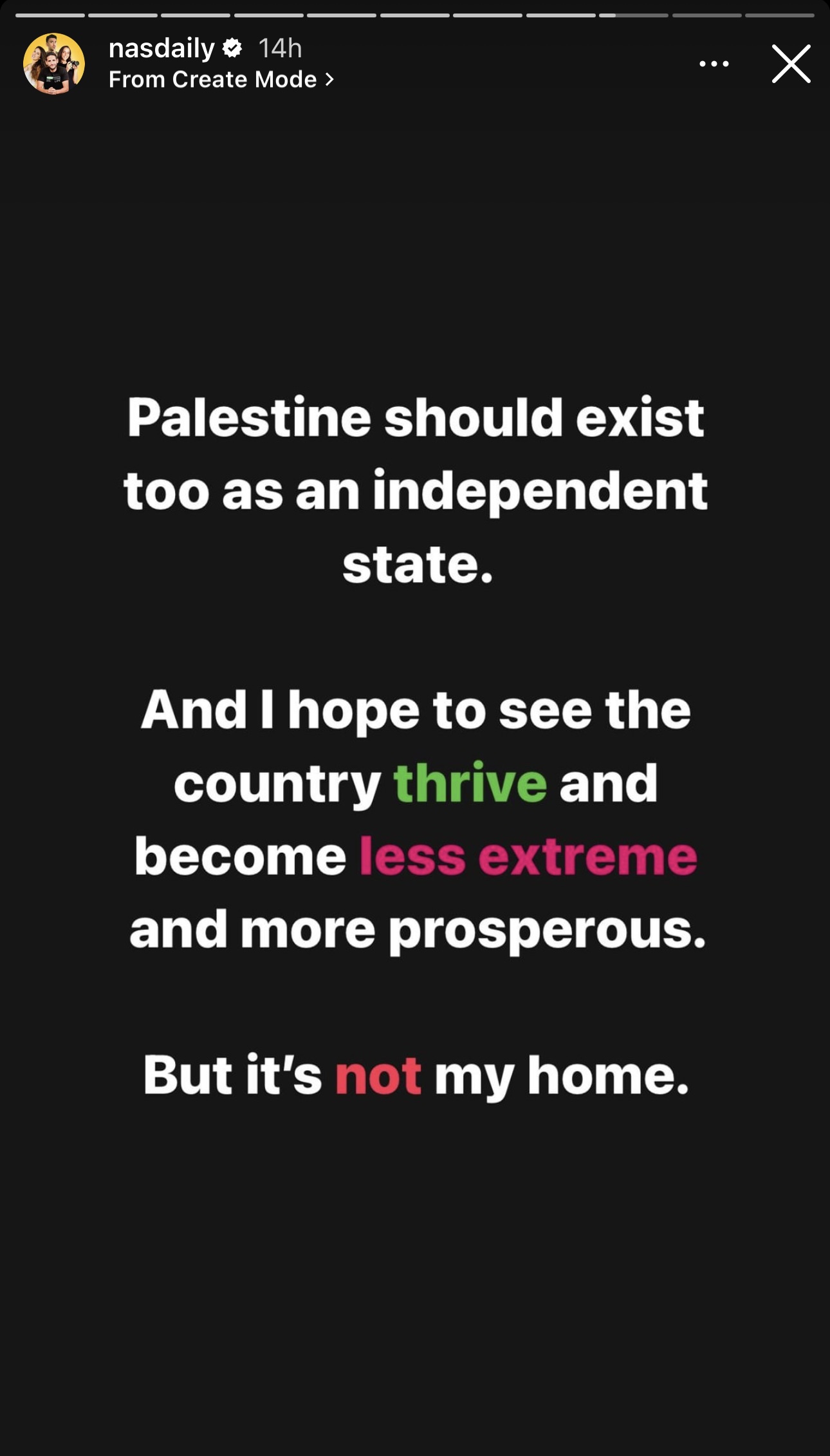 Nas Daily confesses Palestine is not his home
