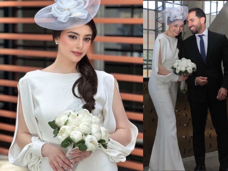 ماريتا الحلاني تطل بالأبيض من تصميم روني باسيل .. تابعوا التفاصيل