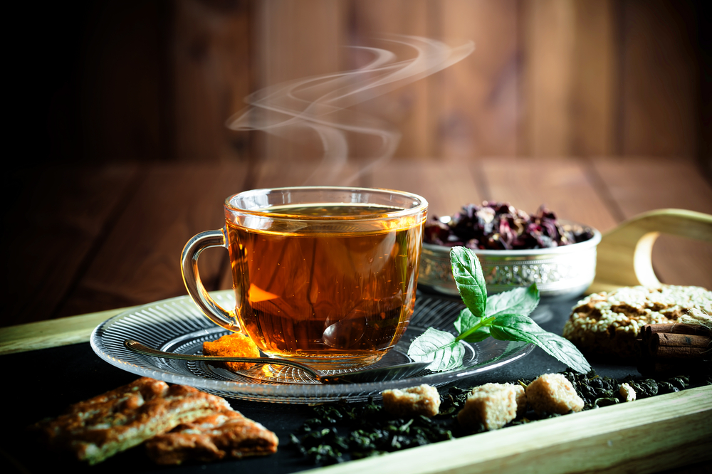 Drinking tea