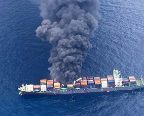 tanker on fire