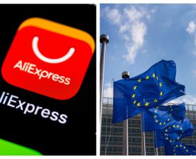Ali Express app logo / EU flags