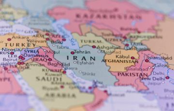 Iran on a map