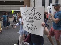Pro-Choice protesters march through the streets of Birmingham, Alabama, during the March For Reproductive Freedom on May 19, 2019. Seth HERALD / AFP