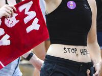 Demonstrators gathered to protest HB 314, a bill passed by the Alabama Legislature last week making almost all abortion procedures illegal. Julie Bennett/Getty Images/AFP