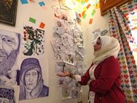 In war-torn northwest Syria, cartoonist Amani al-Ali takes her pen to the screen to sketch life in the embattled opposition bastion of Idlib.  Omar HAJ KADOUR / AFP