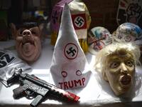 View of parts of outfits worn by Mexican activist Julia Klug in protests in Mexico City on August 08, 2019. RODRIGO ARANGUA / AFP